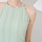 Temperament halterneck dress new summer French waist high-end mid-length skirt R4216