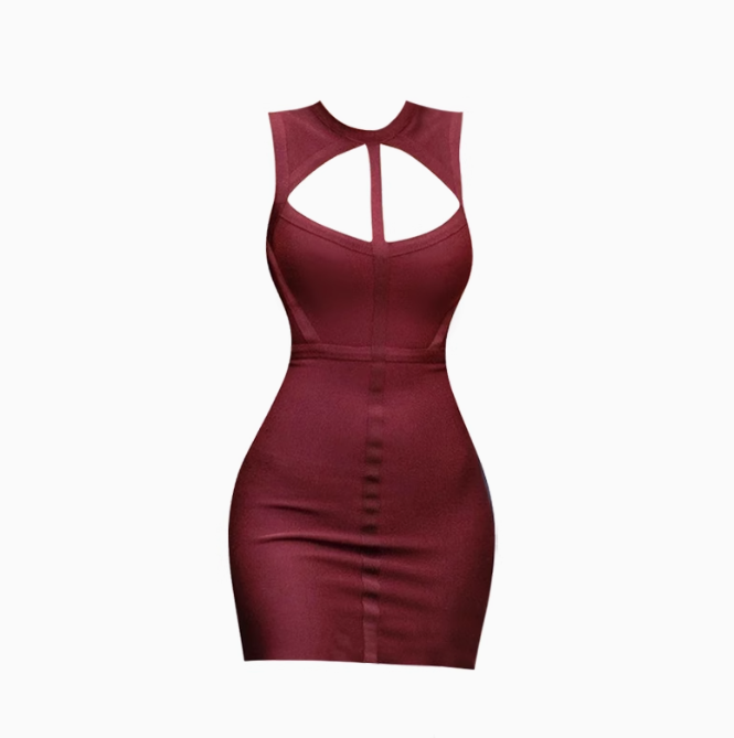 Sexy hot girl sleeveless hollow dress 2025 royal sister style waist hip short skirt R1421