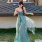 Fairy outfit: a halter neck tube top with small slings, mint green wide-leg pants, two-piece suit R1761