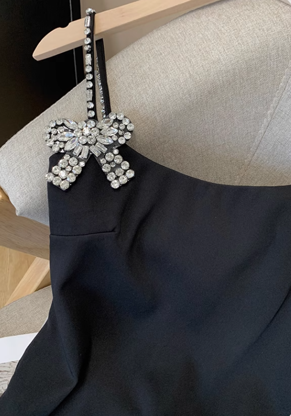 French pure desire suspender dress female summer new bow sexy short hip skirt dress R3955