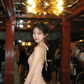 Light pink halterneck sequined slim waist and hip-hugging sexy long skirt prom dress R6106
