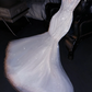 White halter-neck, fitted waist, bodycon skirt, sexy long ball gown, bridal dress R8781