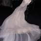 White halter-neck fitted long ball gown/bridal dress R8811