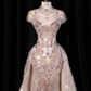Light pink fitted waist bodycon long ball gown/bridal dress R8931