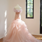 Light pink strapless fitted mermaid skirt long ball gown/bridal dress R8536