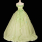 Light green strapless fitted waist ball gown/bridal dress R7257