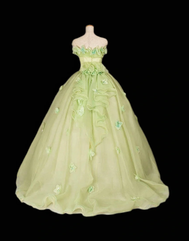 Light green strapless fitted waist ball gown/bridal dress R7257