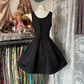 Black sleeveless fitted A-line maxi dress, ball gown R6344