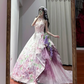 Light purple strapless fitted waist slim-fitting ball gown with a full skirt R8628
