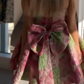 Pink Floral Strapless Waisted Princess Miniskirt Homecoming Dress R5594