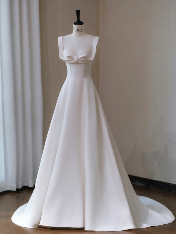 White halter chest bow design waist slim A-line long dress bridal gown R5711