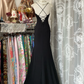 Black suspender sequined waist slim fishtail elegant long skirt ball gown R6145