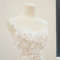 White lace floral print fitted midi ball gown/bridal dress R8500