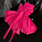 Rose pink strapless fitted waist slim-fitting ball gown/bridal dress R8722