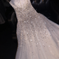 White halter-neck fitted long ball gown/bridal dress R8811