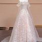 Light pink off-shoulder fitted waist long ball gown/bridal dress R8295