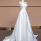 White strapless, fitted waist, long, elegant ball gown/bridal dress R8323