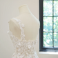 White lace floral print fitted midi ball gown/bridal dress R8500