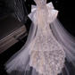 Silver, rhinestone-embellished, sleeveless, fitted, sexy long ball gown/bridal dress R8751