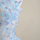 Light blue butterfly-embellished strapless A-line short ball gown R8470