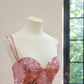 Light pink sequined halter-neck long ball gown R8440