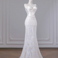 White strapless fishtail bodice, sexy bodycon skirt, long ball gown R8265