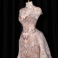 Light pink fitted waist bodycon long ball gown/bridal dress R8931