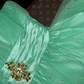 Green strapless, fitted waist, long princess-style ball gown with a full skirt R7044