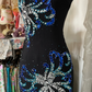 Black suspender sequined waist slim fishtail elegant long skirt ball gown R6145