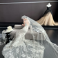 White sleeveless lace waist slim fishtail skirt floor-length wedding dress R6046