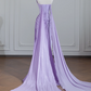 Light purple strapless fitted long ball gown R8245