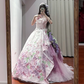 Light purple strapless fitted waist slim-fitting ball gown with a full skirt R8628