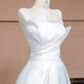 White strapless, fitted waist, long, elegant ball gown/bridal dress R8323