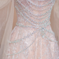 Light pink off-shoulder fitted waist long ball gown/bridal dress R8295