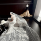White sleeveless lace waist slim fishtail skirt floor-length wedding dress R6046