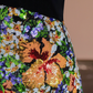 Black off-the-shoulder, fitted waist, sequined floral skirt, long ball gown R8385
