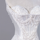 White strapless fishtail bodice, sexy bodycon skirt, long ball gown R8265