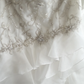 White strapless beaded fitted multi-layered long ball gown/bridal dress R6824