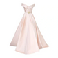 Light pink off-shoulder fitted waist long ball gown/bridal dress R8567