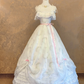 White halter-neck, fitted waist, elegant tulle skirt, ball gown, bridal gown R7237