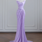 Light purple strapless fitted long ball gown R8245