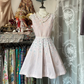 Pink sleeveless floral A-line mini dress, prom dress R6265