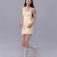 Hot girl solid color slim halter neck suspender dress summer hip-wrapped slim sexy short skirt R3329