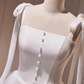 Elegant White Homecoming Dress , Beaded Bow Decor Corset Mini Evening Dress RS1448