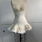 Apricot-colored suspenders tight-tight hip-wrapped skirt lace slimming homecoming dress R2520