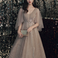 Puffy Glitter Tulle Corset Prom Gown , Champagne Women's Maxi Evening Dress RS2317