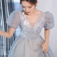 Puffy Tulle Sequins Corset Prom Gown , Blue Women's Maxi Evening Dress Birthday Dress RS2319