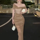 Large size French pure sexy one shoulder dress high-end lady evening dress R1830