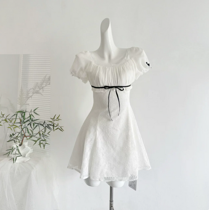 Fresh White A-Line Jewel Bodycon Mini Summer Dress Homecoming Dress RS292