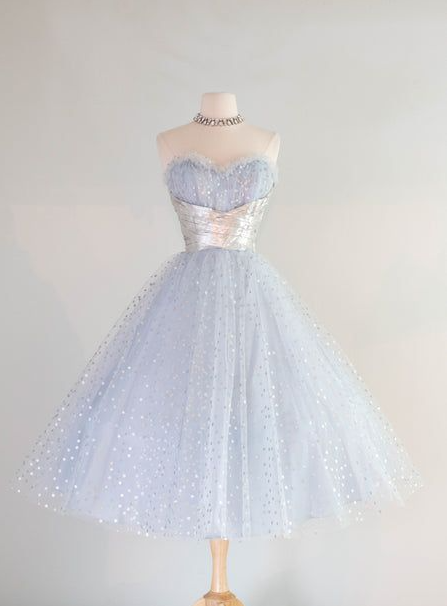 Sequins Glitter Tulle Women's Homecoming Dress Pale Blue Corset Short Prom Dress RS2358